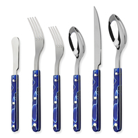 Ensembles de couverts de luxe en acier inoxydable de haute qualité Nouveaux couverts de mariage avec manche en ABS comprenant un couteau à steak Cuillère Fourchette
