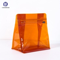Sacs à café à fond plat personnalisés avec valve et fermeture éclair, imprimés en gravure couleur transparente, pour grains de café et aliments pour animaux de compagnie