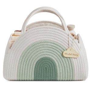 Organizzatore per Pannolini per Bambini e Bambine, Portaoggetti in Corda di Cotone per Nursery, Borsa per Fasciatoio, Auto, Viaggi, Regalo per Baby Shower - Product Image 4