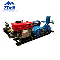 Pompa Lumpur Bw200 Mesin Diesel 13.2 kW Horizontal Dua Silinder Pompa Piston Aksi Ganda Bolak-balik