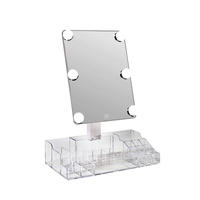 Beauté Portable Light up Ampoule Cosmétique Filles Vanité Maquillage Organisateur Boîte De Rangement Avec Miroir Led