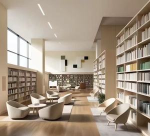 Современный деревянный стеллаж-витрина для школ, библиотек и отелей, прилавок-книжный шкаф - Product Image 2