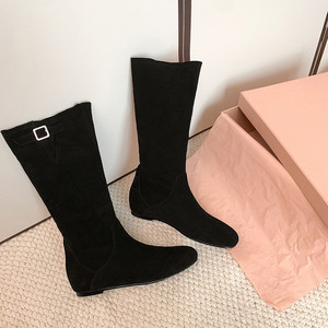 Nuovi Arrivi 2026: Stivali Invernali da Donna in Pelle Scamosciata Comodi e Classici con Fibbia sulla Parte Superiore del Gambaletto - Product Image 4