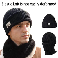 2025 nouveauté unisexe 2-en-1 tricoté cagoule bonnet Logo personnalisé chapeau d'hiver pour le sport et un usage quotidien extérieur coupe-vent