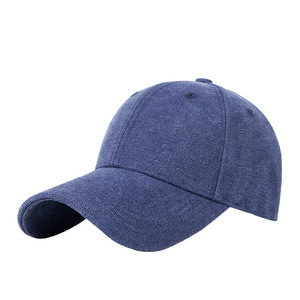 Casquette de baseball unisexe en toile bleu foncé, couleur unie, pliable, protection solaire, pour l'extérieur - Product Image 1
