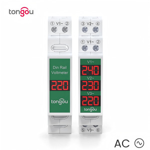 TONGOU Compteur de tension numérique intelligent monophasé et triphasé CA monté sur rail DIN 60V-450V Instrument électrique à affichage numérique M261 - Product Image 1
