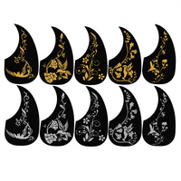 Autocollant de plaque de protection en forme de larme noir économique pour guitare acoustique, pour pickguard, pour instruments à cordes, accessoires de musique