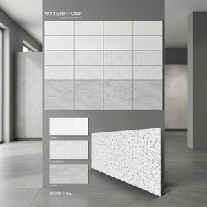 กระเบื้องเซรามิกเคลือบเงาขนาด300X600มม. 30x60ซม. ดีไซน์ดอกไม้สีม่วงเข้มขนาด12X24มม. สำหรับตกแต่งภายในห้องน้ำ - Product Image 6