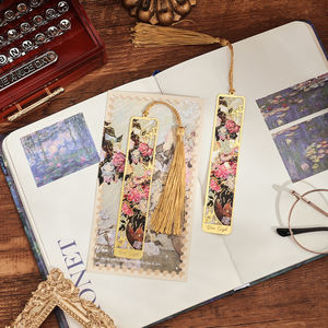 IMODA kırtasiye 1 adet pembe gül imi Hollow boyama Metal kitap ayracı kitap severler okuyucular yazarlar için püskül hediyeler ile - Product Image 3