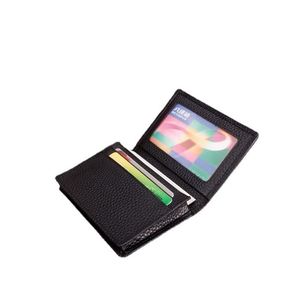 Luxury Genuine Leather Slim Card <b>Holder</b>, Minimalist Pebbled Cowhide <b>Wallet</b>, Professional Business Credit Card Organizer - Product Image 5