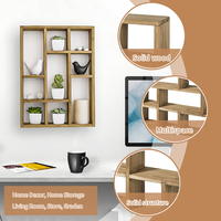 Rangement mural mobile en bois à compartiments multiples pour la décoration intérieure étagères flottantes en bois pour la décoration murale