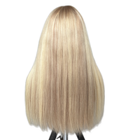 Peluca HD con encaje completo de silicona, proveedor de peluca invisible, cabello humano virgen Rubio