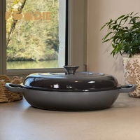 Ensemble de casseroles en fonte émaillée, 5 pièces, minimaliste, écologique, compatible gaz et induction, ensemble complet pour la cuisine à domicile
