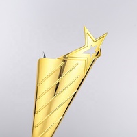 Vente directe d'usine : Superbe trophée en métal doré personnalisé avec impression UV gravée pour les récompenses de compétition, les cadeaux et la base en cristal