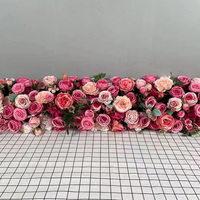 Chemin de fleurs de roses de mariage rose foncé pour arrangement de toile de fond d'arc fleurs artificielles pour fourniture d'événements