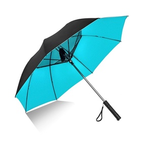 Parapluie populaire à long manche avec ventilateur intégré, alimenté par batterie externe USB, doté d'un ventilateur de refroidissement et d'une protection solaire, disponible pour personnalisation - Product Image 4