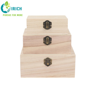 สี่เหลี่ยมผืนผ้าบรรจุไม้กล่องไม้กรณีการจัดเก็บไม้สนกล่องที่มีการล็อค - Product Image 4