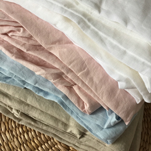 L8029 High Quality Stone Washed 100% Linen Pure Natural Fabric Oeko-Tex <strong>Certificate</strong> 170gsm Plain Dyed Solid Color for Clothes