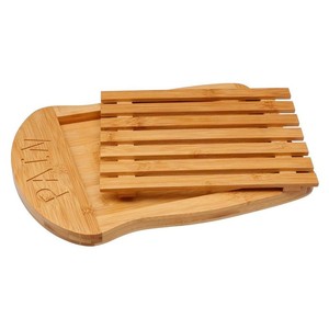Planche à découper en bambou en forme de pain de mie avec plateau à miettes 34x26x2cm, planche de découpe de cuisine pour trancher le pain - Product Image 1