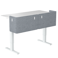 Bureau debout électrique pliable YG avec panneau d'intimité et tapis de bureau 55x24 pouces, hauteur réglable, silencieux 48 dB, design moderne pour la maison
