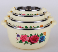 Offre Spéciale 4 pièces Hot Pot Isolé Casserole Hot Pack Ensemble Cadeau Chauffe-Plats En Acier Inoxydable Hot Food Thermos Container
