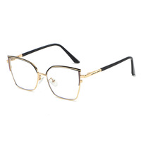 6967 Nouvelles Lunettes de Soleil Photochromiques Anti-Lumière Bleue Rétro Bicolores Cat-Eye pour Hommes et Femmes, Monture Métallique Universelle Anti-Lumière Bleue
