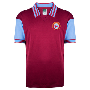 เสื้อฟุตบอลเรโทรของผู้ชาย<span class=keywords><strong>1980</strong></span>ลูกปัดผ้าฝ้ายแท้สีแดงไวน์แดงเสื้อผ้าใส่เล่นฟุตบอลออกแบบเองสำหรับ ASTON Villa - Product Image 1