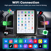 Accesorios de Pantalla de Radio Estilo Tesla de 12.1 Pulgadas, Snapdragon 665 para Ford F150 2015-2021, CarPlay Inalámbrico, IPS DSP, 8+128GB, Cámara