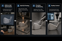 Service d'impression 3D sur mesure en métal SLM pour têtes de fers de golf en acier inoxydable 316L, structure complexe en treillis, fabrication OEM ODM