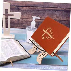 Creative Wooden Carved <b>Bookshelf</b> Rectangle 14.5x11.5cm Standing Type Traditional <b>Office</b> Organizer Reading Shelf Durable Natural - Product Image 5