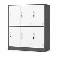 Armoire de rangement métallique 6 portes pour enfants, casier en acier avec portes ventilées pour chambre, école, salle de classe, usage domestique