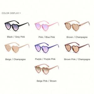 Gafas de Sol Infantiles de Moda 2022, Lindas, Color Rosa y Morado, para Niños y Niñas, con Forma de Corazón, Color Caramelo - Product Image 4