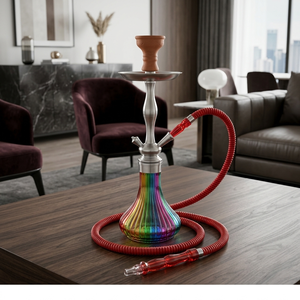 Oferta Especial: Shisha Colorida Iridiscente con Diseño Acanalado, Vaso Tipo Pera, Inoxidable, No Tóxico, Tubo de Silicona de Grado Alimenticio, Nargile - Product Image 2