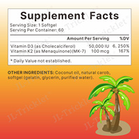 Julong OEM Vitamina D3 K2 5000 IU Vitamina D Suplemento dietético para dientes óseos Soporte para la salud muscular e inmune