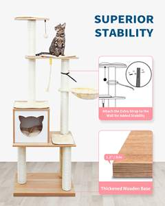 Pohon kucing Premium kayu Solid dipertebal PVC desain mewah Modern tahan air untuk keturunan besar seperti produsen Premium <span class=keywords><strong>Maine</strong></span> <span class=keywords><strong>Coon</strong></span> - Product Image 4