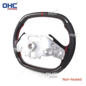 Volant en fibre de carbone véritable pour Chevrolet <span class=keywords><strong>Corvette</strong></span> C8 Z06 Z51 2020-2026, rayures rouges, non chauffant, expédié depuis l'entrepôt américain - Product Image 6