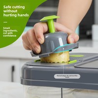 Mandoline de cuisine multifonctionnelle 17-en-1 en plastique pour couper les légumes, avec planche à découper – Vente en gros