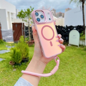 เคสกันกระแทกแบบใสไล่เฉดสีเลเซอร์แฟชั่น พร้อมสายคล้องแม่เหล็ก สำหรับ iPhone 17 Air 16 15 14 Plus 13 12 17 Pro Max 16E - Product Image 3