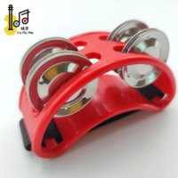 Vente chaude Couleur Rouge Mini Pied Tambourin Tambour Percussion Autres Instruments De Musique