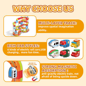 Set de Tren de Plástico DIY, Vías Flexibles, Pista de Carreras Infinita, Bloques de Construcción Modulares, Ensamblaje Libre para Niños - Product Image 2