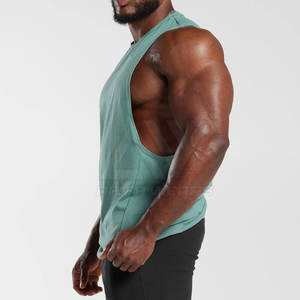 EM เสื้อกล้ามผู้ชายสำหรับใส่ไปยิมชุดออกกำลังกายผ้าคอตตอนสีพื้นสำหรับเพาะกายฤดูร้อน - Product Image 6