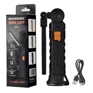 Đèn LED COB có thể sạc lại USB Đèn làm việc cầm tay lớn có nam châm treo đèn trắng lạnh Đèn pin cắm trại Đèn pin cầm tay để cắm trại - Product Image 1