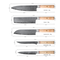 Ensemble de couteaux de chef en acier Damas VG10 de haute qualité, faits à la main, en métal, pour la viande, la cuisine, l'épluchage, le désossage, le boucher, le Kiritsuke, le Santoku