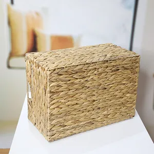 Handmade Set Of 4 Seagrass Water Hyacinth Woven Storage Basket