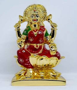 รูปปั้นเทพีฮินดูชุบทองทำมือ สำหรับการบูชาทางจิตวิญญาณ ตกแต่งบ้าน วัด สำนักงาน งานแต่งงาน และงานศิลปะ - Product Image 5