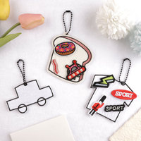 Hot Selling Fabriek Verkoop Ronde Vierkante Vorm Blanco Borduurwerk Patch Diy Bagage Tag Ketting Sleutelhanger