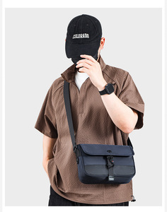 Nouveau design, style urbain, sac messager classique pour homme, grande capacité, pour le travail ou les voyages, sac bandoulière à rabat. - Product Image 5