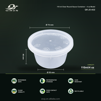 110ml 4oz Transparante PP Portiecup met deksel voor sauzen en afhaalmaaltijden, wegwerp sausbakje voor salade dressing, lekvrij