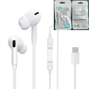 Écouteurs intra-auriculaires filaires Type-C avec microphone et contrôle du volume, écouteurs filaires Type C pour la troisième génération d'écouteurs filaires - Product Image 1