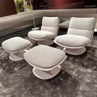 Fauteuil pivotant de style italien moderne en PU pour salon, design haut de gamme